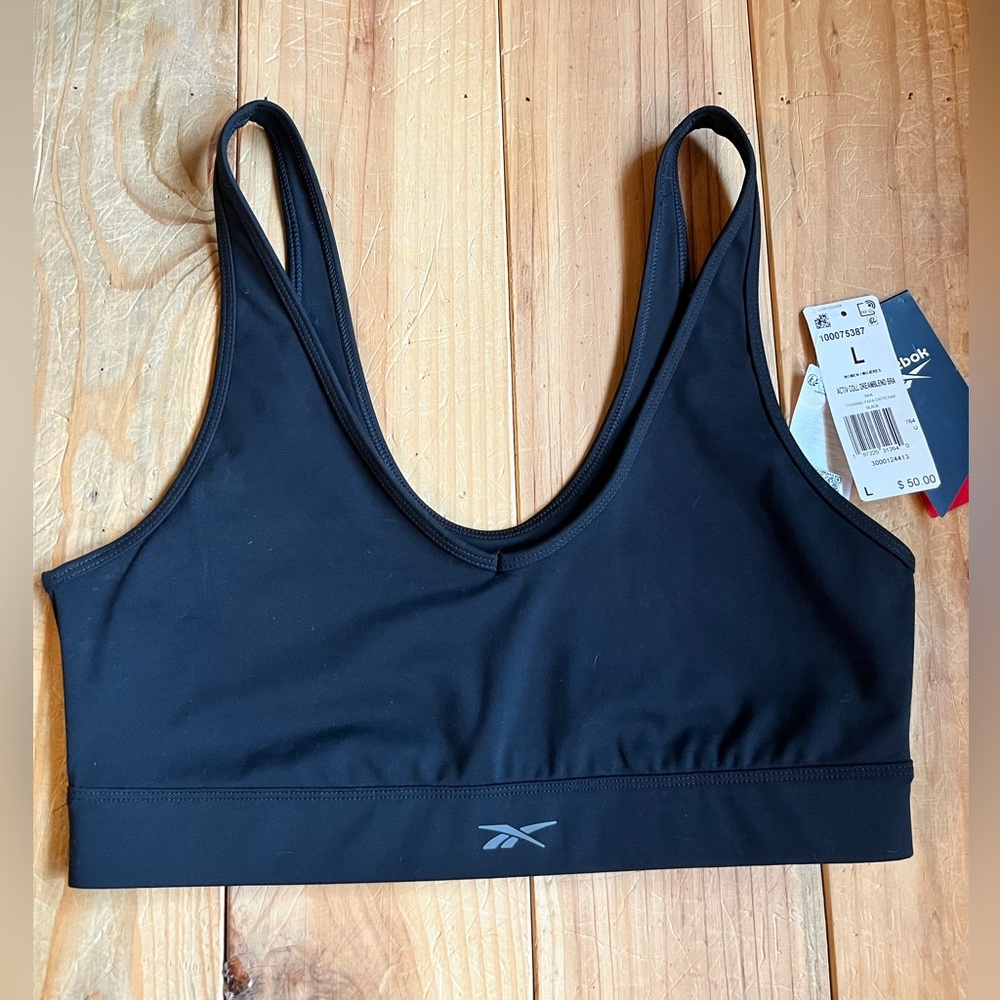 Reebok Women's Active Collective DreamBlend Bra Size Large (L) Black